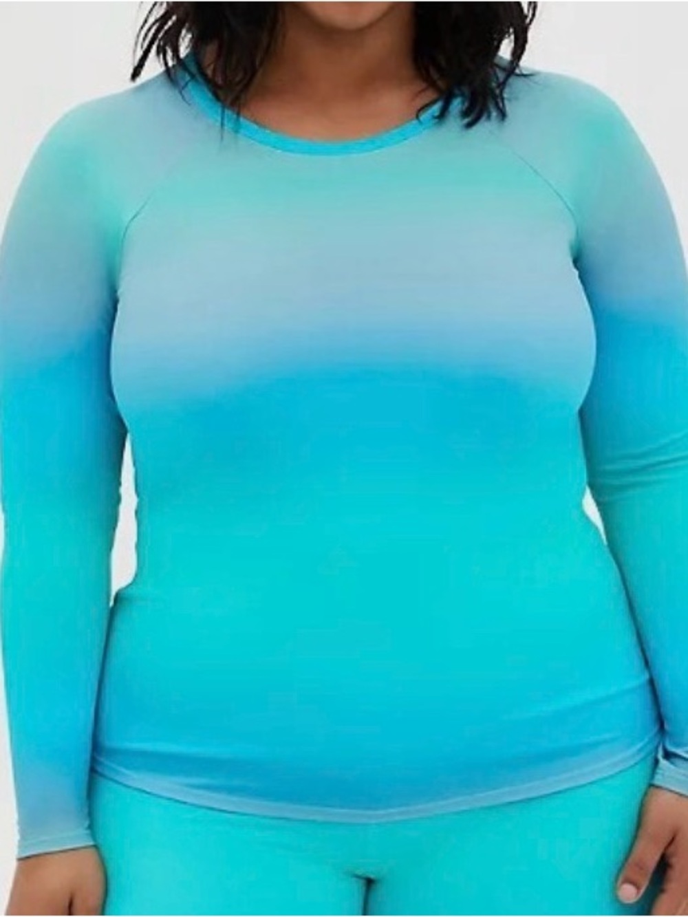 torrid Turquoise Ombre Long Sleeve Top#A37